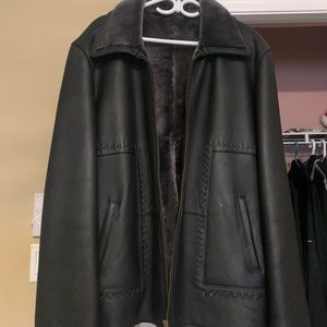 Heavy Italian soft leather winter coat